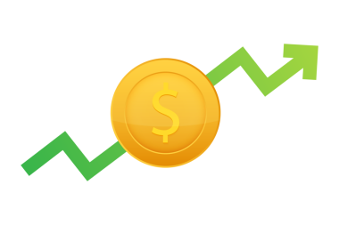 Beyaz arka planda yukarı ve aşağı dolar işareti. hisse illüstrasyonu