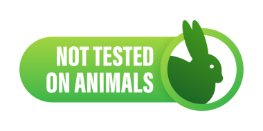 Hayvanlar üzerinde denenmedi. Acımasız pembe pankart. Vejetaryen amblemi. Paketleme tasarımı. Doğal ürün. hisse illüstrasyonu