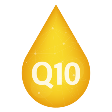 Koenzim Q10. Altın yağ ikonu. Enzim düşürücü hap kapsülü. hisse illüstrasyonu