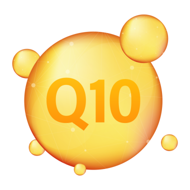 Koenzim Q10. Altın yağ ikonu. Enzim düşürücü hap kapsülü. hisse illüstrasyonu