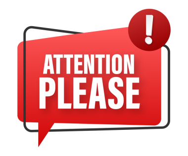 Pankart lütfen dikkat. Kırmızı Dikkat lütfen imza simgesi. Ünlem tehlike işareti. Simgeyi uyar. hisse illüstrasyonu