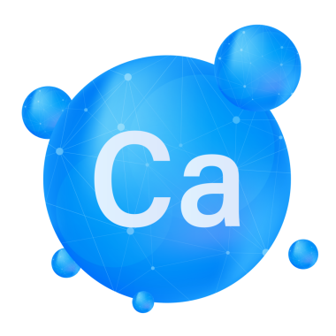 Beyaz arka planda mavi kalsiyum. Kalsiyum minerali. hisse illüstrasyonu