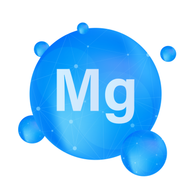 Beyaz arka planda mavi magnezyum. Magnezyum minerali. MG hap kapsülü. hisse illüstrasyonu