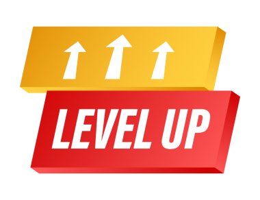 Oyun ikonu ikramiyesi. Seviye simgesi, yeni seviye logo. resimleme