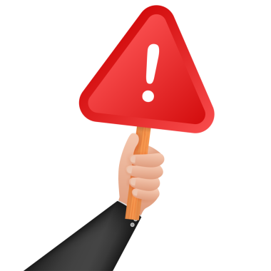 Lütfen dikkat. Ticari bilgi şablonu. Megafon bayrağı. hisse illüstrasyonu