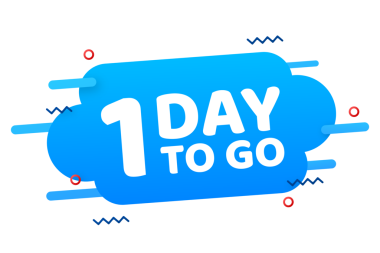 1 gün kaldı. Geri sayım zamanlayıcısı. Saat simgesi. Zaman simgesi. Sayım zamanı indirimi. hisse illüstrasyonu