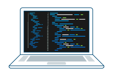 Bilgisayar kodlama konsepti. Web geliştiricisi, tasarım, programlama. Laptop ekran kodu. resimleme