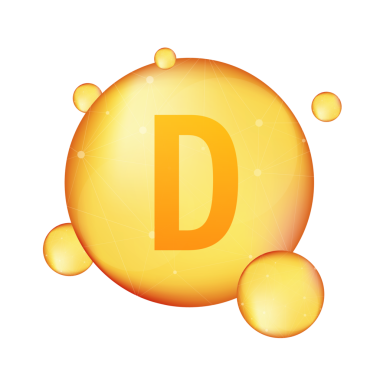 D vitamini altın renkli bir ikon. Akrep asidi. hisse illüstrasyonu.