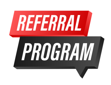 Kırmızı etikete yazılmış referans programı. Reklam tabelası. hisse illüstrasyonu