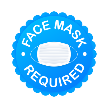 Yüz maskesi gerekli. Yüz maskesi takan insanlar. Coronavirüs salgını. hisse illüstrasyonu