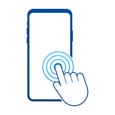 Akıllı telefona tıkla. Boş ekran, telefon modeli. Aygıt modeli. İmleç simgesi. El işaretçisi stok illüstrasyonu