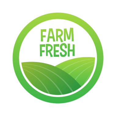 Farm Fresh simgesi, beyaz arkaplanda etiket. hisse illüstrasyonu
