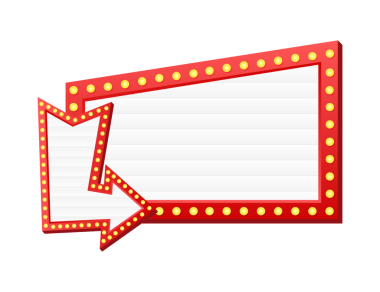 Retro ışıkkutusu reklam panosu vintage çerçevesi. Özelleştirilebilir tasarımı olan ışık kutusu. Projeleriniz ya da reklamlarınız için klasik afiş