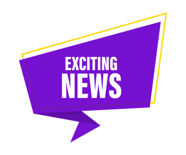 Heyecan verici bir haber. Pankart. Duyuru. Baloncuk konuşma pankartıyla heyecan verici bir haber mesajı olan megafon.