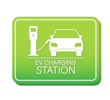 Elektrikli araba şarj oluyor. EV istasyonu. Araç ayakta