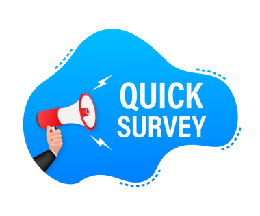 Hızlı anket ile megafon etiketi. Megafon bayrağı