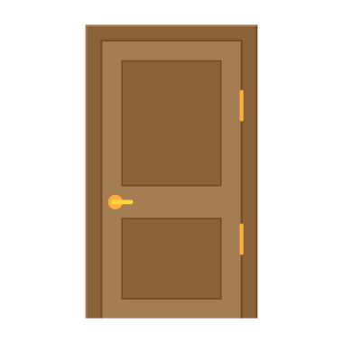 Açık uçlu kapalı kapı. İç dizayn. İş konsepti. Ön manzara. Merkez ofis konsepti. İş başarısı. Vektör illüstrasyonu