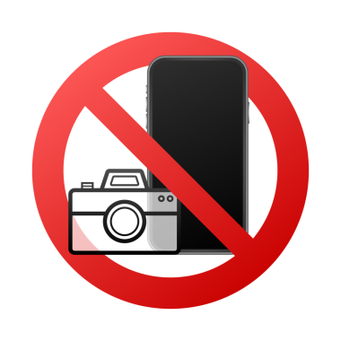 Fotoğraf yok, herhangi bir amaç için harika tasarım. Kamera simgesi. Uyarı simgesi. Vektör illüstrasyonu