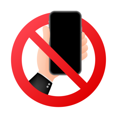 Telefon yok. Telefon sembolü. İzole vektör illüstrasyonu