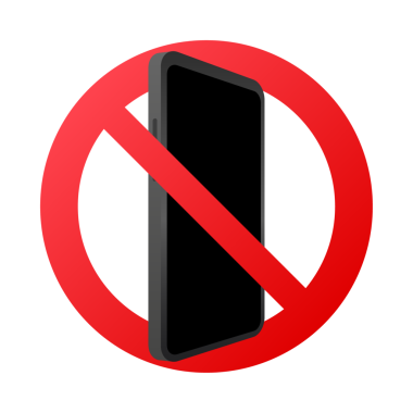 Telefon yok. Telefon sembolü. İzole vektör illüstrasyonu