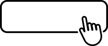 İşaret parmağı boş bir dikdörtgen düğmesine basıyor, bir fonksiyonu etkinleştiriyor veya bir seçim yapıyor
