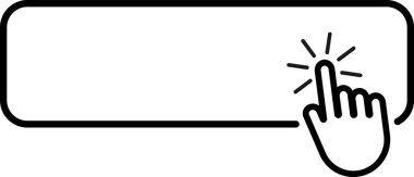 İşaret parmağı boş bir çevrimiçi düğmeye tıklayarak kullanıcı arayüzü etkileşimini ve dijital iletişimi sembolize eder