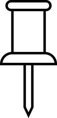 Anımsatıcıları, notları veya vurgulanmış konumları temsil etmek için mükemmel bir basma iğnesinin basit çizimi