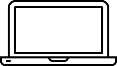 Çevrimiçi bağlantı ve dijital çalışma alanını öneren boş ekranlı minimalist dizüstü bilgisayar, teknoloji veya iletişim temaları için ideal
