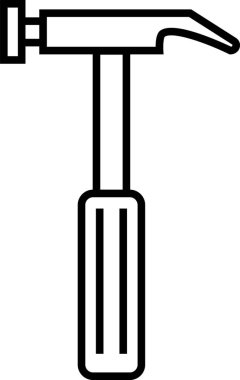Kıskaç çekiçinin basit çizimi, inşaat veya diy projeleri için mükemmel.