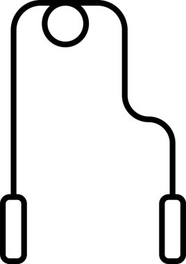 Basit siyah beyaz ip atlama ikonu egzersiz, spor ve sağlıklı yaşam tarzını sembolize ediyor.