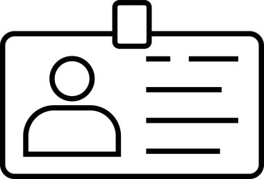 Profil resmi ve kişisel bilgileri içeren basit siyah beyaz kimlik kartı