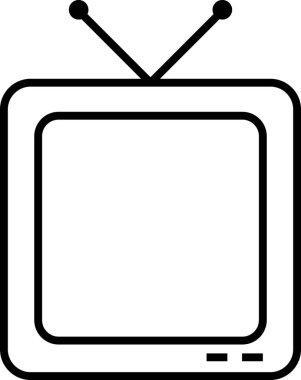 Klasik televizyon seti anten ve boş bir ekran ile klasik yayın duygusunu çağrıştırıyor.