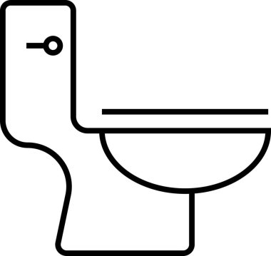 Tuvaletin temiz ve basit sanat simgesi, tuvaletleri ve hijyen uygulamalarını sembolize ediyor.