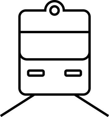 Modern bir şehirde toplu taşımayı simgeleyen basit bir tramvay çizimi.