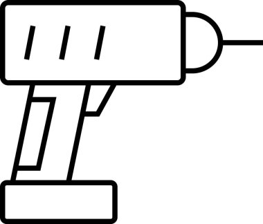 Kablosuz matkabın minimalist çizimi, diy ve inşaat projeleri için ideal