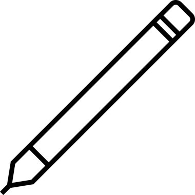 Basit siyah beyaz kalem simgesi, yazı, çizim veya düzenleme için ideal