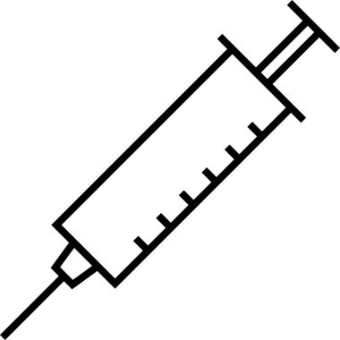 Tıbbi bir şırınganın, aşı, sağlık hizmetleri ve enjeksiyonları temsil eden simgesi.