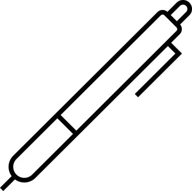 Tükenmez kalemin minimalist çizimi, kırtasiye, yazı ve eğitim projeleri için ideal