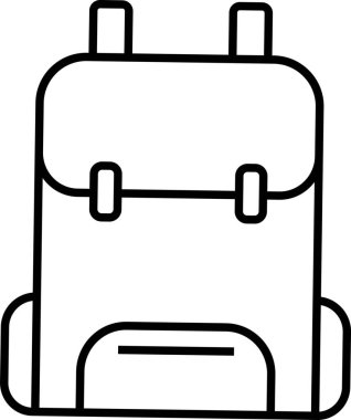 Bir sırt çantasının basit çizimi, seyahat, yürüyüş ya da öğrenci hayatını temsil etmek için ideal