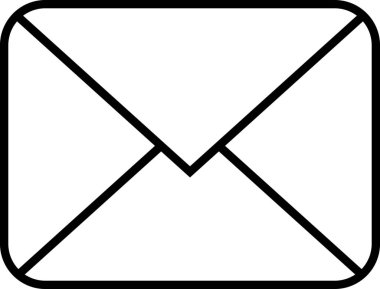 Geleneksel posta, mektup yazma ve iletişimi sembolize eden basit kapalı zarf simgesi