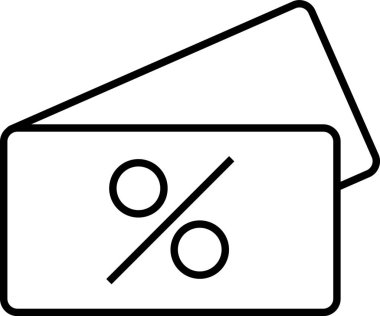 Yüzde sembolü gösteren iki indirim kartı, alışveriş teklifleri ve promosyonlar için ideal
