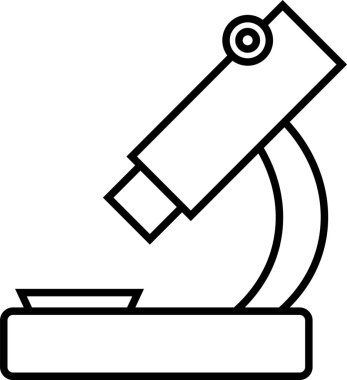 Bilimsel araştırma ve laboratuvar analizini temsil eden basit bir mikroskop simgesi