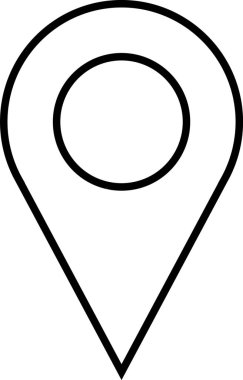 Dijital haritada belirli bir noktayı temsil eden minimalist konum simgesi