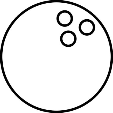 Bowling topunun üç parmak deliğiyle basit bir siyah-beyaz çizgili sanat simgesi, bowling sporunu temsil ediyor.