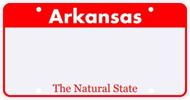 Boş Arkansas plakası turizmi doğal devlet sloganıyla destekliyor