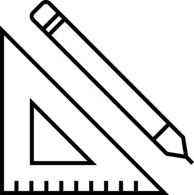 Kesin teknik çizimler ve geometrik yapılar için gerekli araçlar minimalist bir tarzda resmedilmiştir.