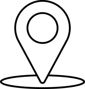 Haritada belirli bir noktayı gösteren minimalist konum simgesi simgesi, GPS, navigasyon ve seyahat uygulamaları için ideal