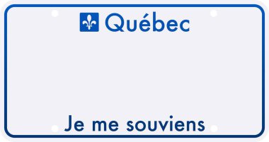 Boş bir Quebec plakasının üzerinde 