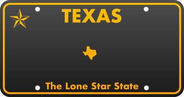 Hatıra Teksas plakası, yıldız ve haritasıyla yalnız yıldız devletini temsil ediyor.