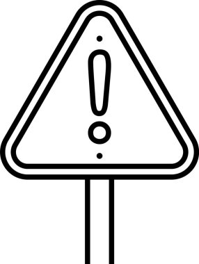 Yol üzerindeki potansiyel tehlikeyi bildiren ünlem işaretli üçgen uyarı levhası
